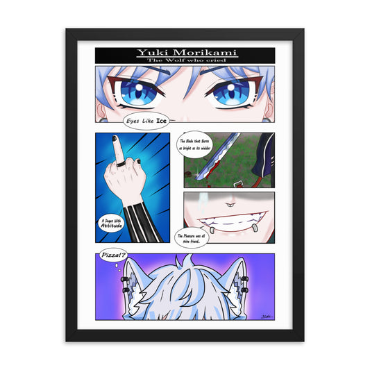 VTuber Academy Studio - Yuki Morikami Manga Panel Teaser Framed poster