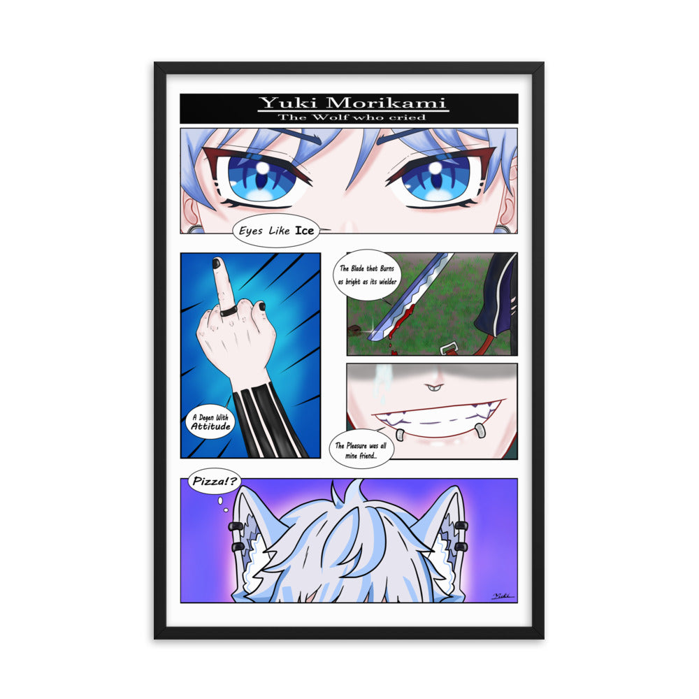VTuber Academy Studio - Yuki Morikami Manga Panel Teaser Framed poster